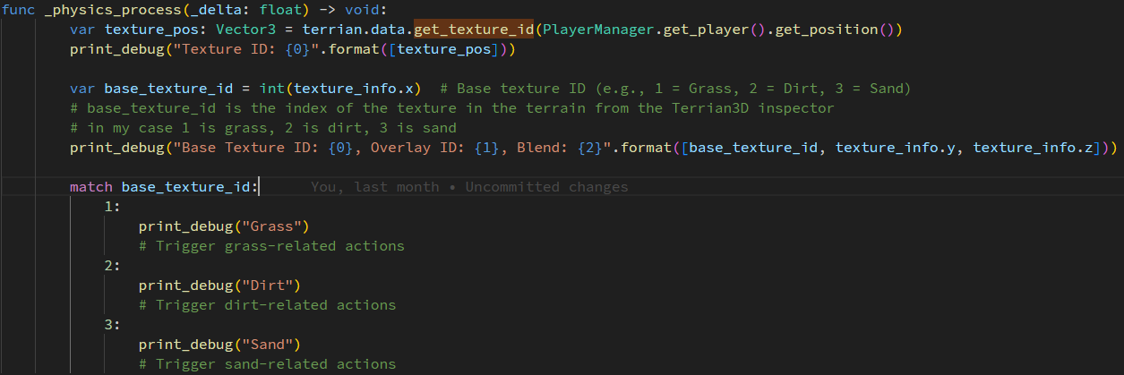 Code snippit of terrian 3d example